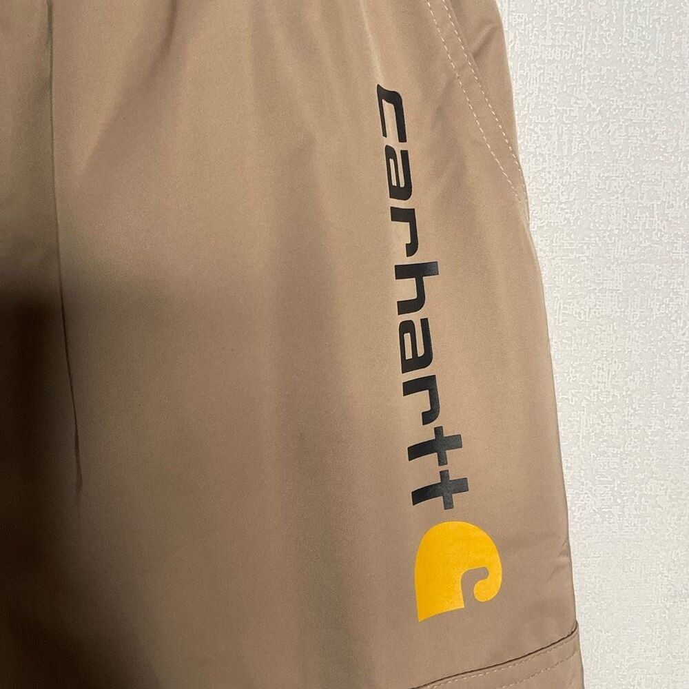 Carhartt Shorts Mens Medium Beige Stone Multi Pocket Cargo Elastic Waist Outdoor - Picture 3 of 6